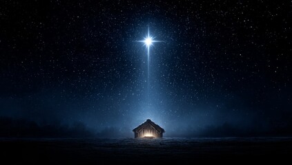 Small Cabin Under Bright Starry Night Sky with Large Constellation and Dark Landscape