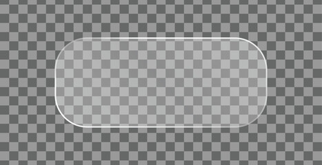 Liquid Glass Button Mockup with Glowing Edge &ndash; Futuristic 3D Glass UI Frame on Transparent Background