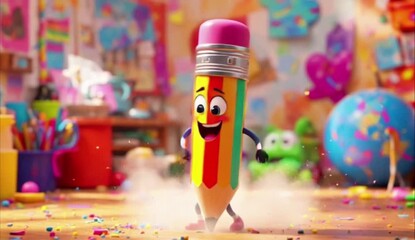 close up of a pencil animated cartoon