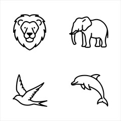 A Professional Wildlife Animals Icon Symbol, Showcasing Nature Zoology and Biological Creature Fauna in a Flat Design Minimalist Vector for Veterinary Pet Success Conservation Ecology Wild Safari.
