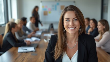 Professional woman leading a business meeting