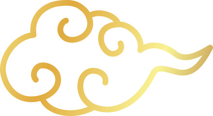 Golden Chinese Swirl Cloud Ornament