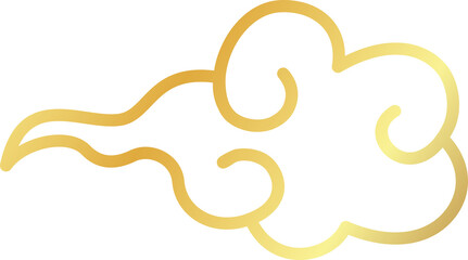 Golden Chinese Swirl Cloud. Golden Auspicious Cloud Ornament