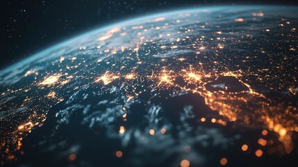 Earth city lights night