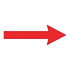 Red arrow pointing to the right isolated on a transparent background
