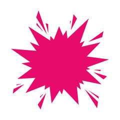 Pink jagged starburst shape with sharp points on white background
