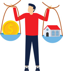 Vector IconMonthly expenses such as home loan. house rent, car payment, water bill, electricity bill, telephone. taxes bill, life insurance premium payment.

