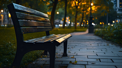 bench in autumn park