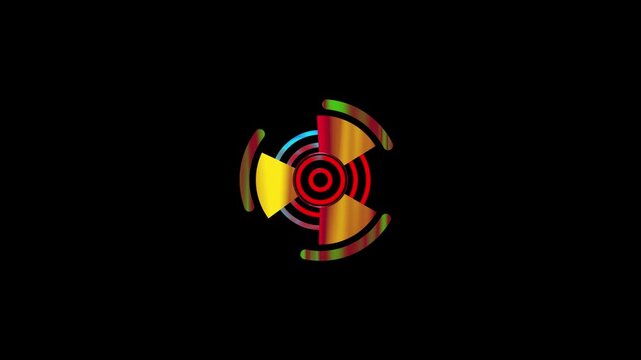 Abstract glowing neon circle looping illustration .