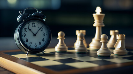 chess board and chess pieces