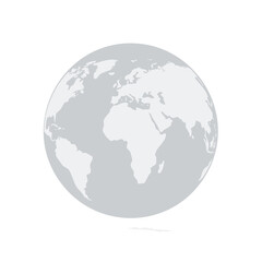 Fototapeta premium World Globe Gray Model: Illustrative Global Geography Display