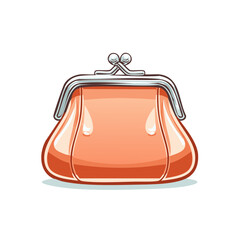 Obraz premium Peach Colored Coin Purse Illustration Isolated on White Background for Finances