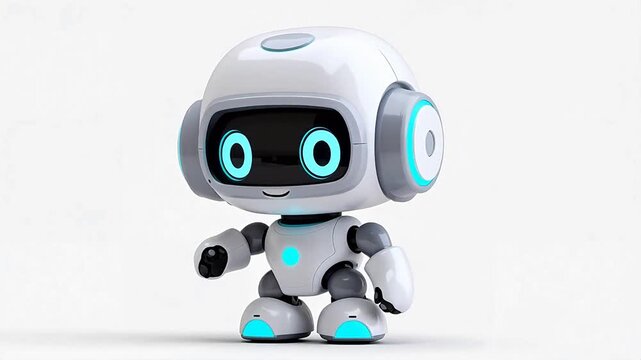 Cute robot toy with glowing eyes