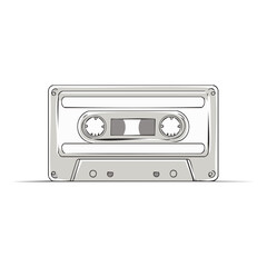 Fototapeta premium Retro Audio Cassette Tape Illustration for Vintage Music Listening Technology