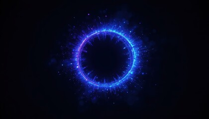 Obraz premium Vivid circular design with bright lights and dark background Generative AI