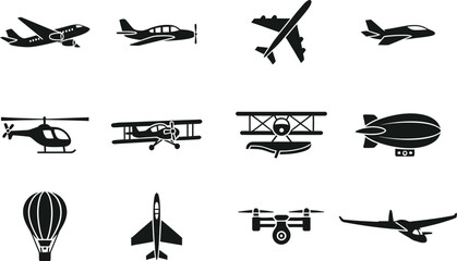 Collection of various aircraft and air vehicles © Vectbox Design