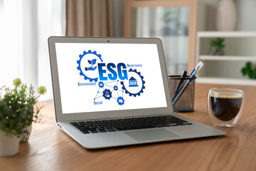 ESG environmental social governance policy for modish business to set a standard to achieve high ESG score