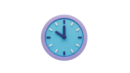 3D Cute 3D Clock Icon on transparent background