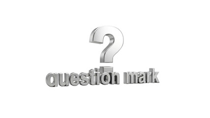 Question mark shiny letters on Transparent Background
