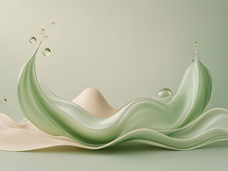 abstract green wave background