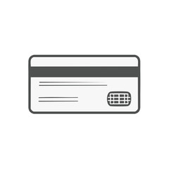 Obraz premium Credit card back view vector icon depicting contactless payment security and modern finance transactions
