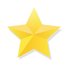 Obraz premium Shiny golden five-pointed star glittering brightly in the light, an isolated decoration or award