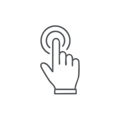 Finger Touch Tap Gesture Line Icon Sign Symbol: Pointing, Clicking, Human Interaction, Hand, Interface
