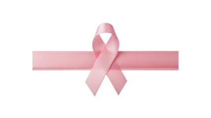 Pink Ribbon on Transparent Background