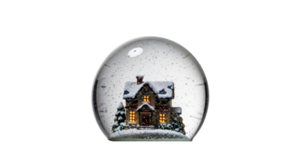 Snow globe with miniature house inside