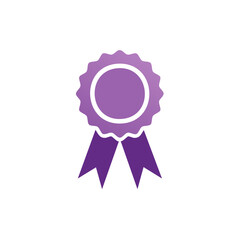 Elegant Purple Ribbon Rosette: Modern Award Symbol for Recognition and Achievement