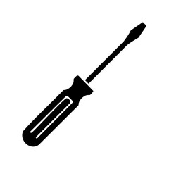 Fototapeta premium Isolated Black Screwdriver Illustration for Construction, Repair, and Manual Projects