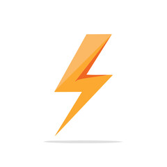Abstract Lightning Bolt Symbol Electrical Energy Power Flat Design Vector