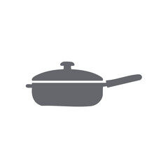 Cooking Pan Icon Vector Illustration Isolated Pan with Lid Minimalist Design Cooking Utensil Tool Kitchenware Cookware