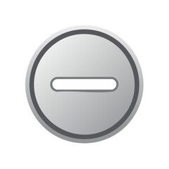 Minus Button Grey Round Icon Vector Design Element for User Interface Design