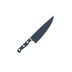 Chef's Knife Illustration Flat Design Kitchen Utensil Tool Culinary Equipment Sharp