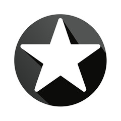 Geometric White Star Shape Centered in a Dark Gray Circle with Shadow