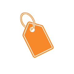 Orange price tag icon blank retail item label for shopping and sales
