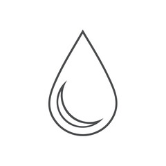 Minimalist Water Droplet Line Art Represents Cleanliness Hydration and Purity Ideal for Environmental or Product Concepts