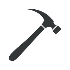 Isolated Hammer Icon Silhouette Minimalist Style Home Improvement Repair Tools Vector