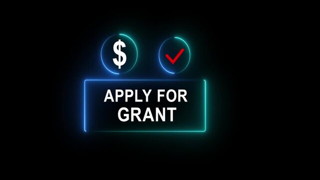 Apply for grant concept with finger pointing digital button startup engineering lab environment for funding opportunity and innovation support 4k video...