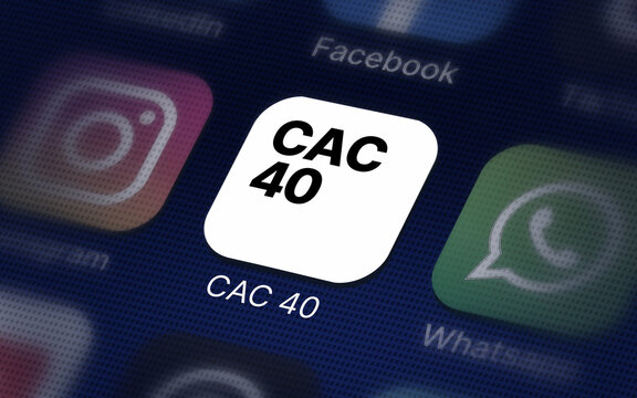 CAC 40 ETF logo on the smartphone