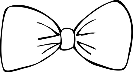 Vector line Bow isolated on a white background.