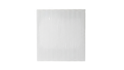 White corrugated cardboard texture with vertical ridges against black background paper