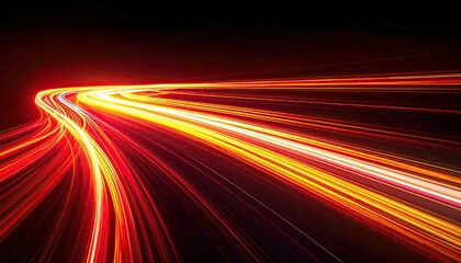 Long exposure shot depicts streaks of bright, fiery light curving across a black expanse