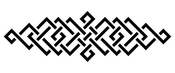 Geometric interlaced black border divider. Vector illustration