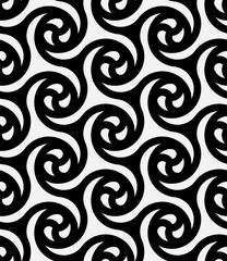 Triskelion celtic seamless monochrome pattern. Vector illustration
