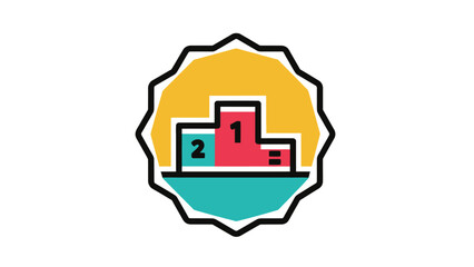 Winner Podium Icon: First, Second, Third Place Award Trophy