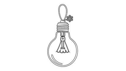 Christmas Tree Ornament Idea - Snowflake Light Bulb Illustration