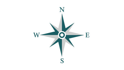 Compass Rose Icon, Navigation Symbol, Wind Rose, Directional Indicator, North, South, East, West