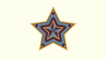 Geometric Star Emblem, Abstract Shape, Vintage Design, Success Symbol